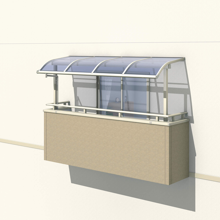 レボリューA 2階 R型 関東間・出幅移動式(２間６尺)ポリカ(かすみ調)屋根パネル