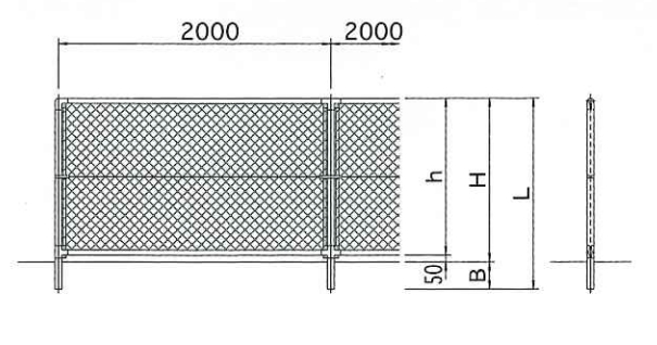 PCフェンスA型(標準タイプ) A800 (20mの場合)工事費込み
